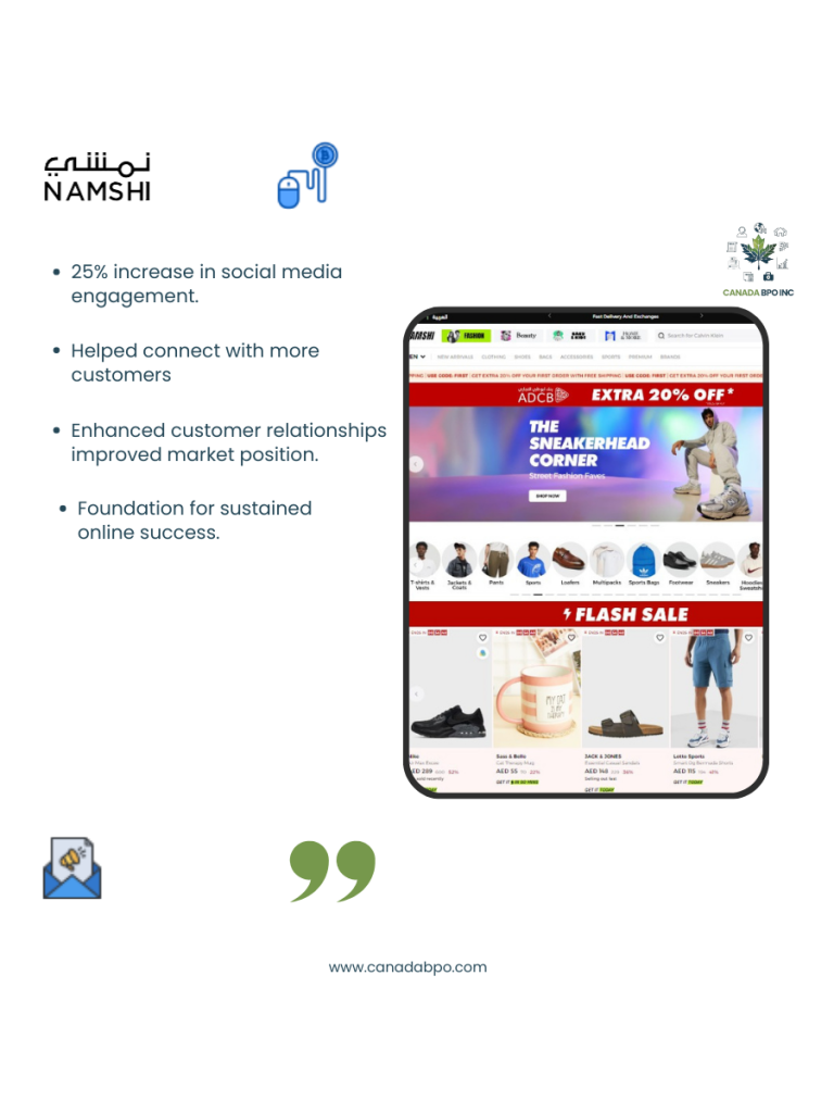 Namashi's Success with Canada BPO Digital Marketing Services